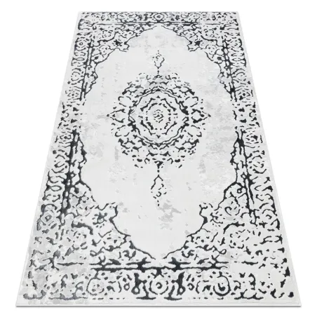Stylish white and grey structured glamour rug