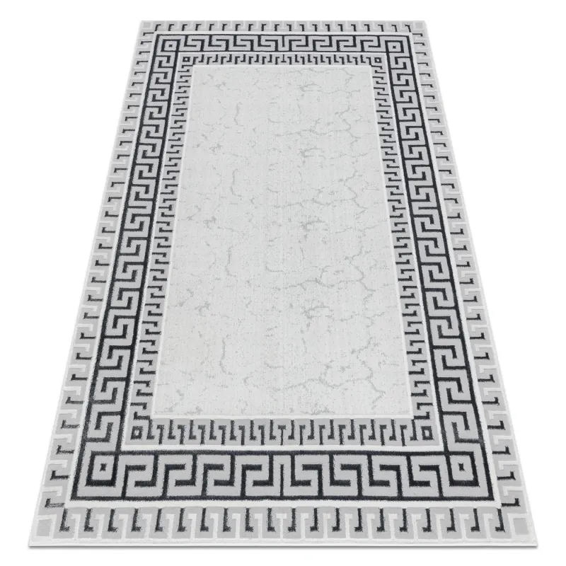 ALLURE 1960 Greek Key Rug in white and grey, stylish and structured design