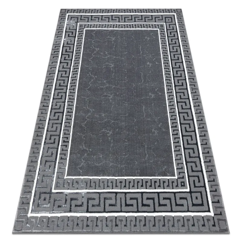 ALLURE 1960 Greek Key Rug, stylish grey design, modern carpet