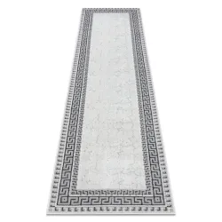 ALLURE 1960 Greek Key Runner Rug White/Grey