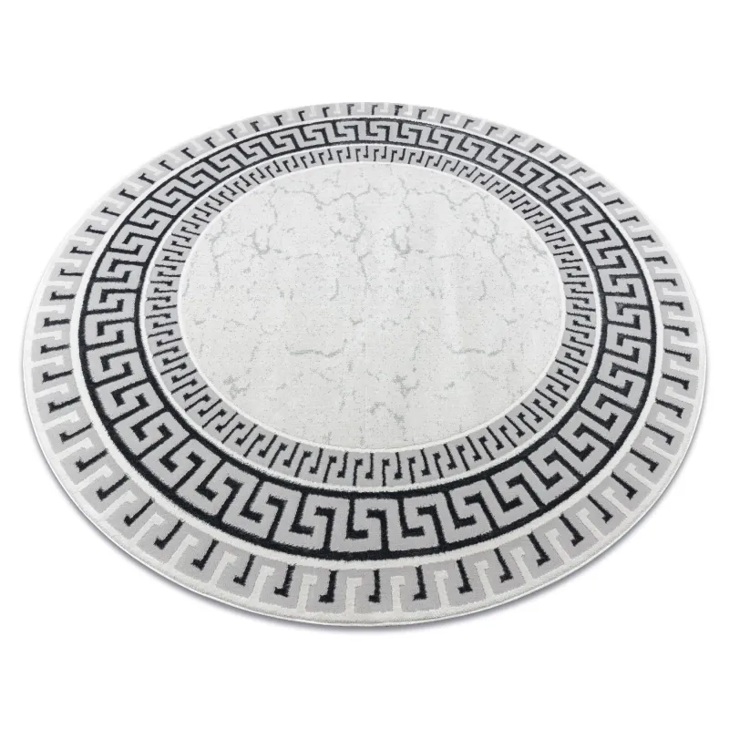 ALLURE 1960 round rug in stylish white and grey, modern design