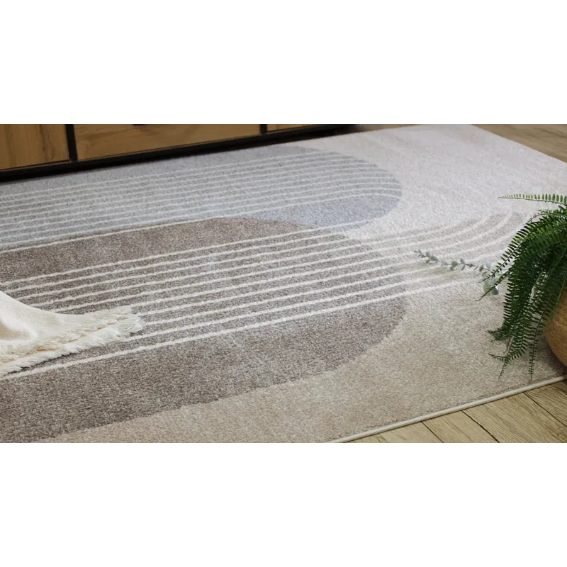 Modern FUSION 0810 rug in beige and brown style, perfect for living room decor