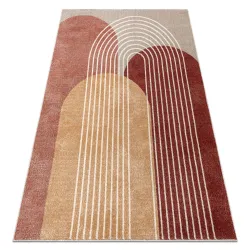 FUSION 0810 Beige Terracotta Geometric Rug
