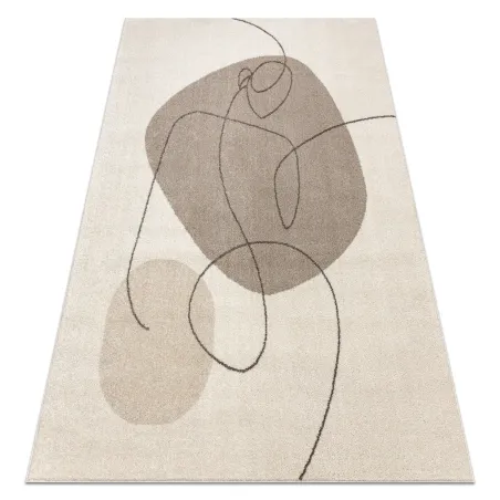 FUSION 8299 Cream geometric rug, modern carpet for living room