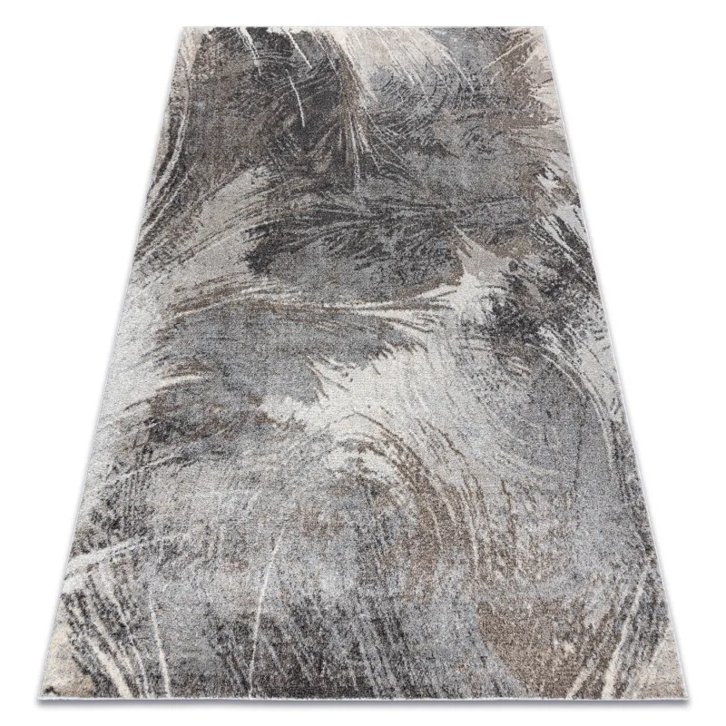 FUSION 9617 Modern Geometric Rug in dark grey and brown, stylish abstract design