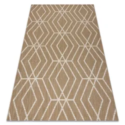 FLAT Sisal Rug 48956265 Geometric - Natural Beige Straw Color, Rope