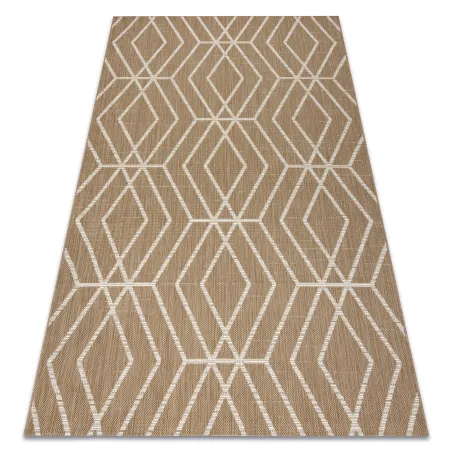 Geometric Sisal Flat Rug Natural Beige
