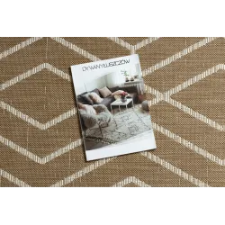 Geometric Sisal Flat Rug Natural Beige
