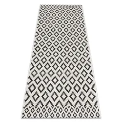 SZNURKOWY SIZAL FLAT Rug 49361960 Diamonds Cream / Black