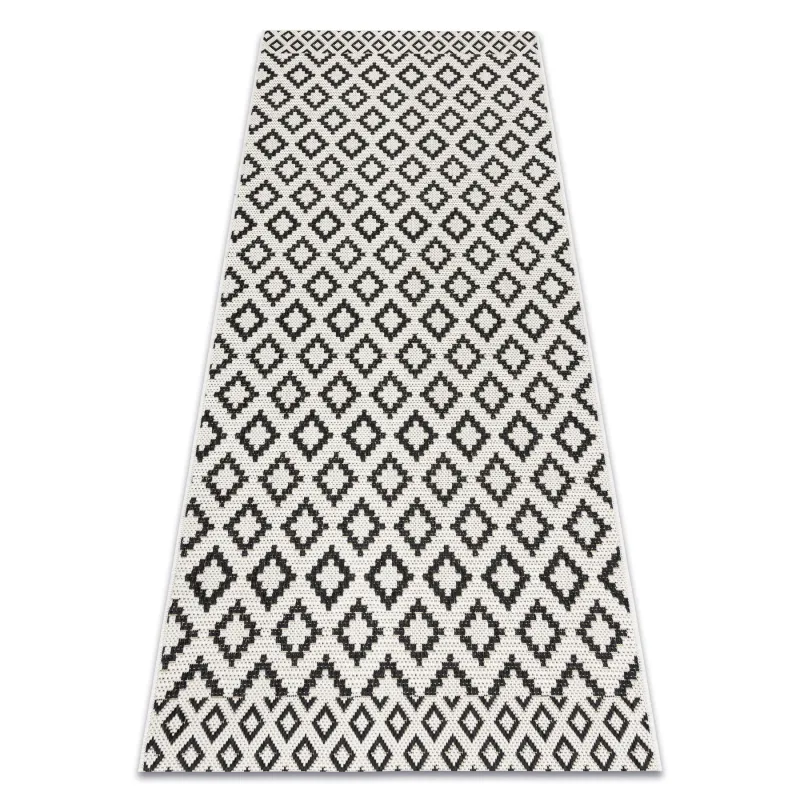FLAT Diamond Sisal Rug Cream Black