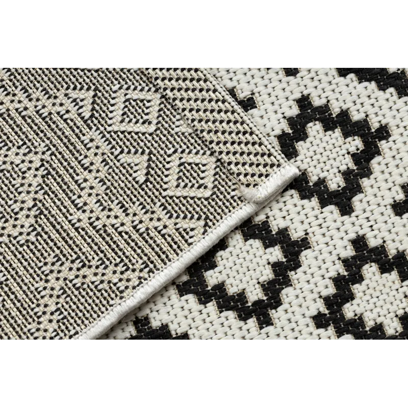 FLAT Diamond Sisal Rug Cream Black
