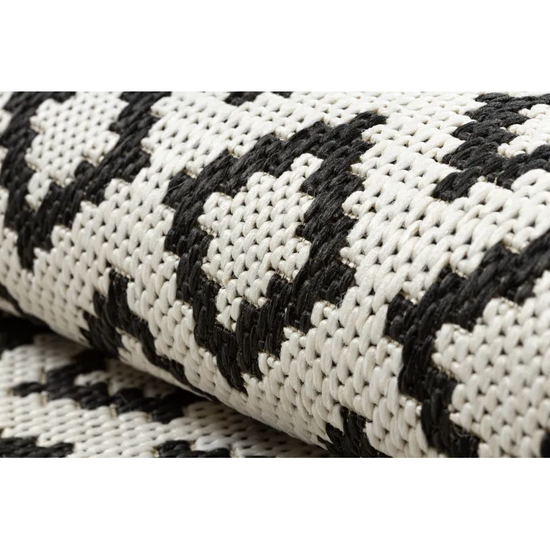 FLAT Diamond Sisal Rug Cream Black