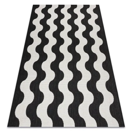 FLAT Sisal Wave Rug Cream/Black
