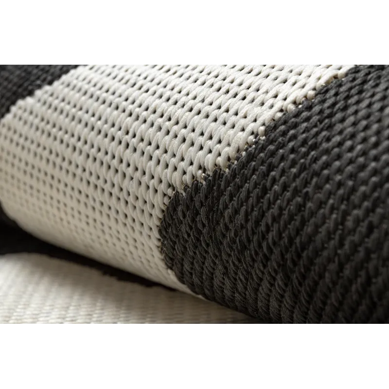 FLAT Sisal Wave Rug Cream/Black