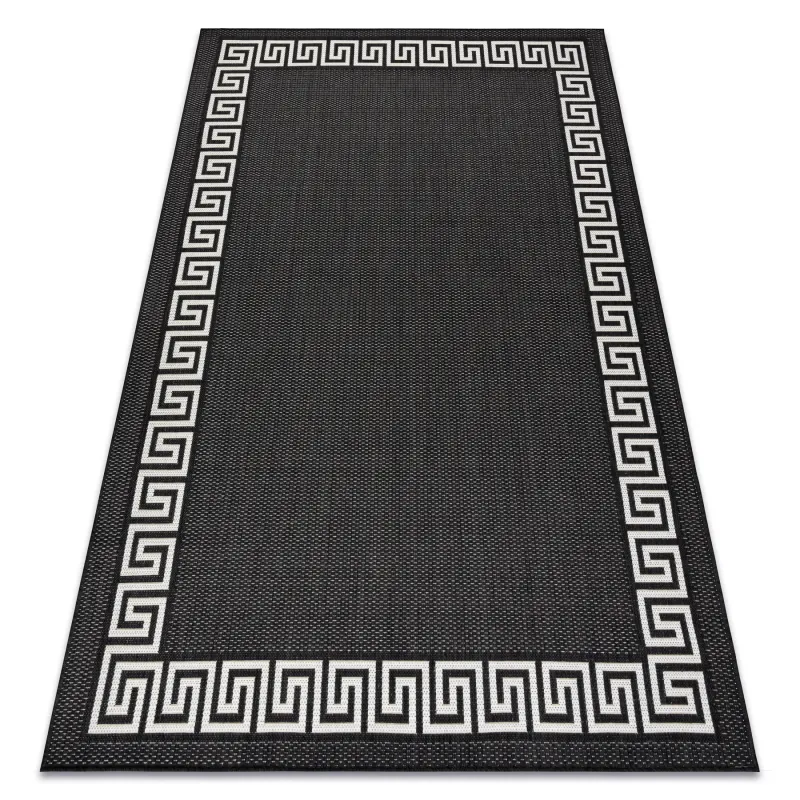 FLAT Sisal Greek Rug Black/Cream