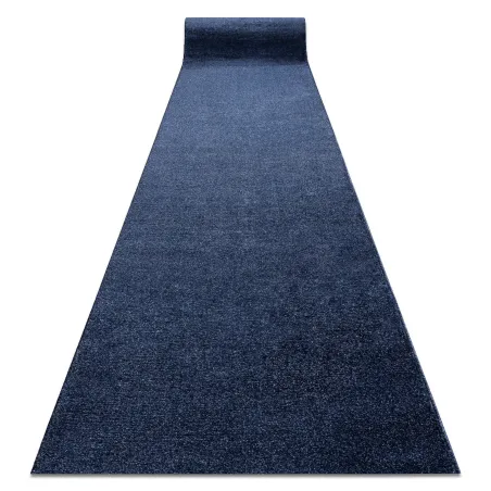 Navy blue SOFTY runner, modern carpet made of soft fabric