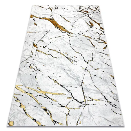 ALLURE 1963 Marble Rug - stylish, structured, glamour white/gold carpet