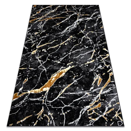 ALLURE 1963 Marble Rug - stylish, structured black/gold glamour carpet