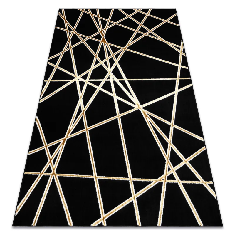 ALLURE 1964 geometric rug in stylish black and gold, modern carpet