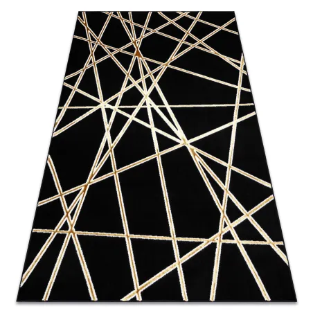 ALLURE 1964 geometric rug in stylish black and gold, modern carpet