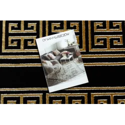 Stylish Greek key rug in black and gold, perfect for modern interiors