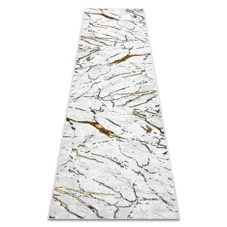 ALLURE 1963 Marble Runner Rug in white and gold, stylish modern design
