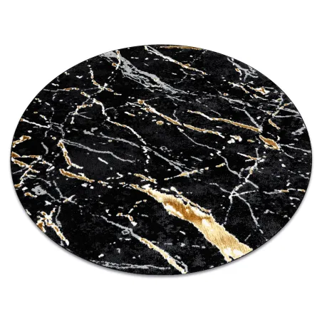 ALLURE 1963 round rug in stylish black and gold, modern design