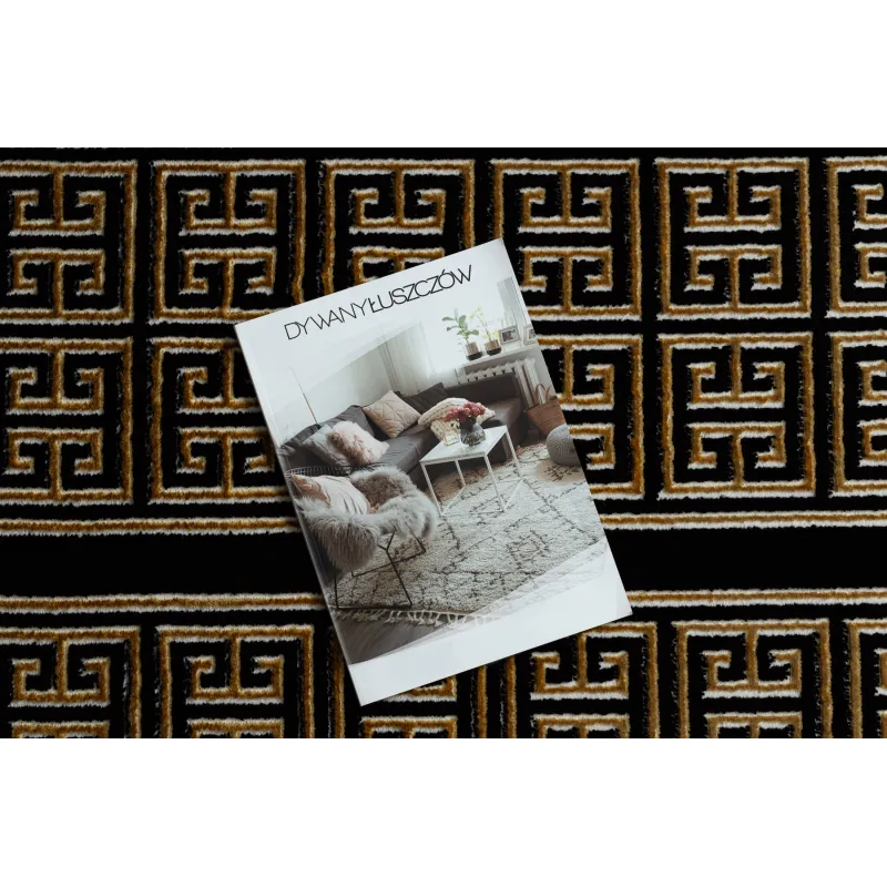 Stylish ALLURE 1968 rug in black and gold, perfect for modern interiors