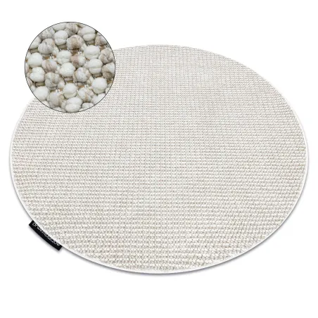 CASABLANCA LOOP round rug in soft white and beige looped design
