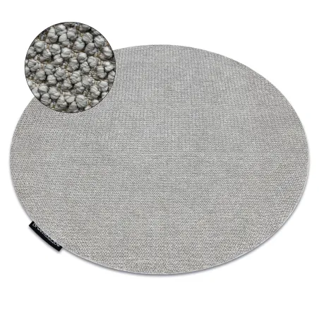 CASABLANCA LOOP Round Rug in light grey, soft looped texture, modern carpet