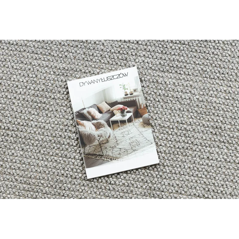 Light grey CASABLANCA LOOP rug, round shape, modern design