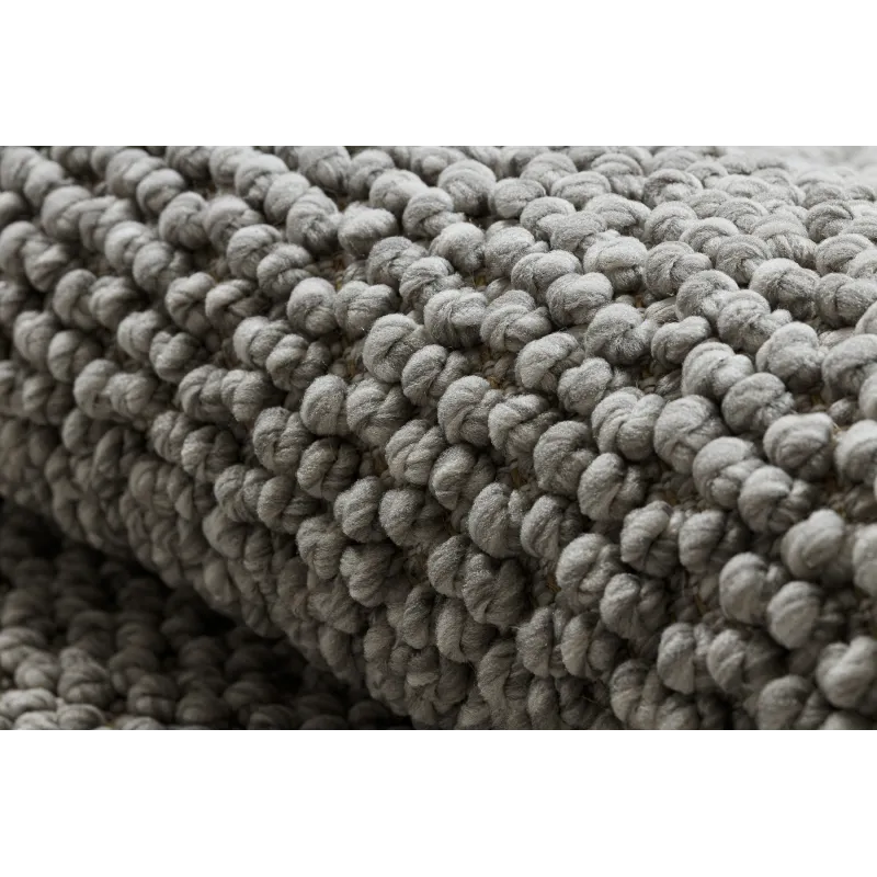 CASABLANCA LOOP rug for bedroom, round shape, light grey