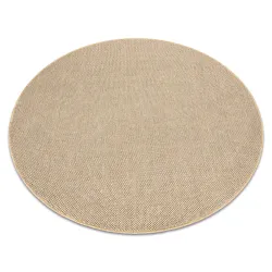 Beige Polypropylene Round Rug