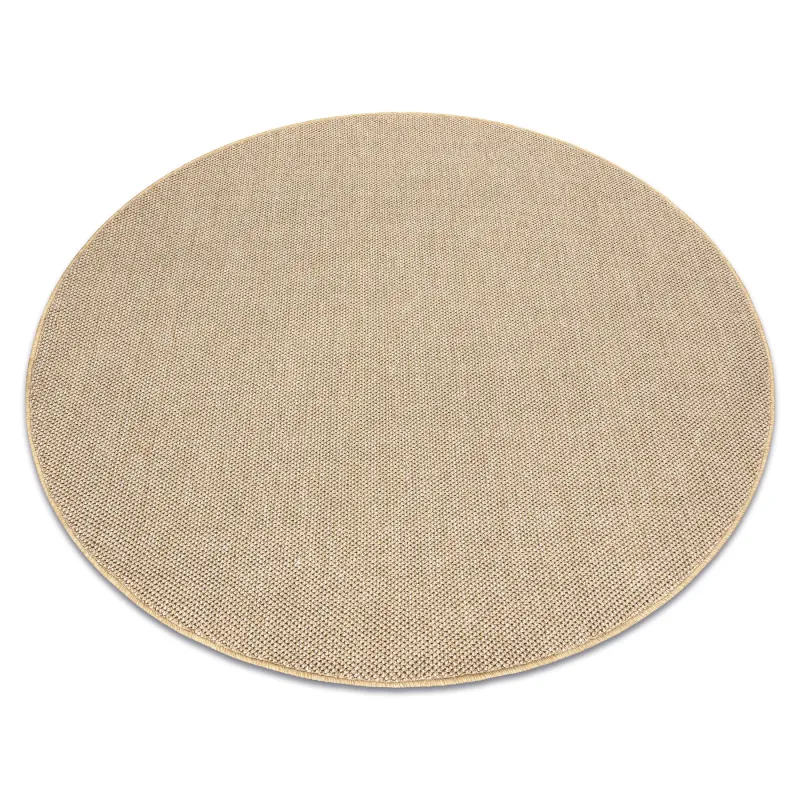 Beige round rug made of polypropylene, modern design