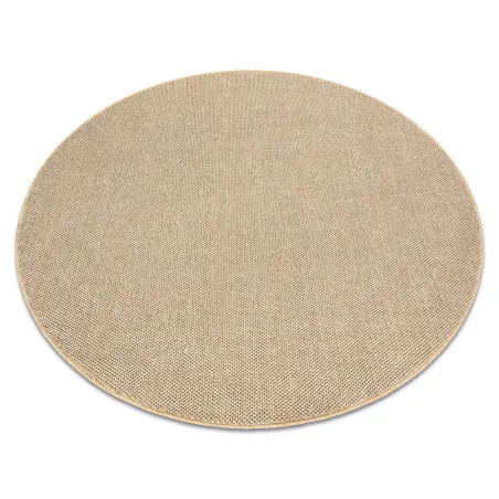 Beige round rug made of polypropylene, modern design