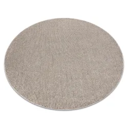 Brown Polypropylene Round Rug