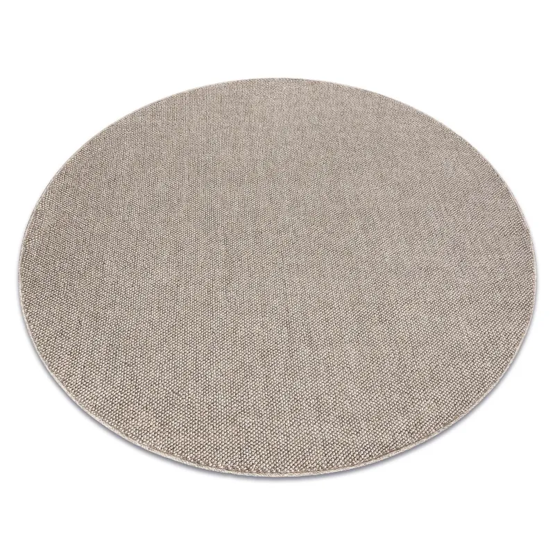 Brown polypropylene round rug 80 cm for modern interiors