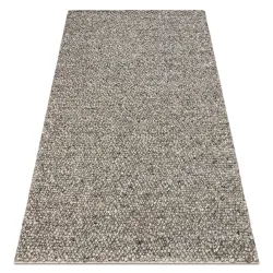 Wool Rug TAHAR 99005 Anthracite - HAND-WOVEN Loop Pile, Melange