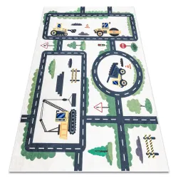 Washable BAMBINO 2223 Rug Streets, Cars for Children, Non-slip Cream - 2ND GRADE