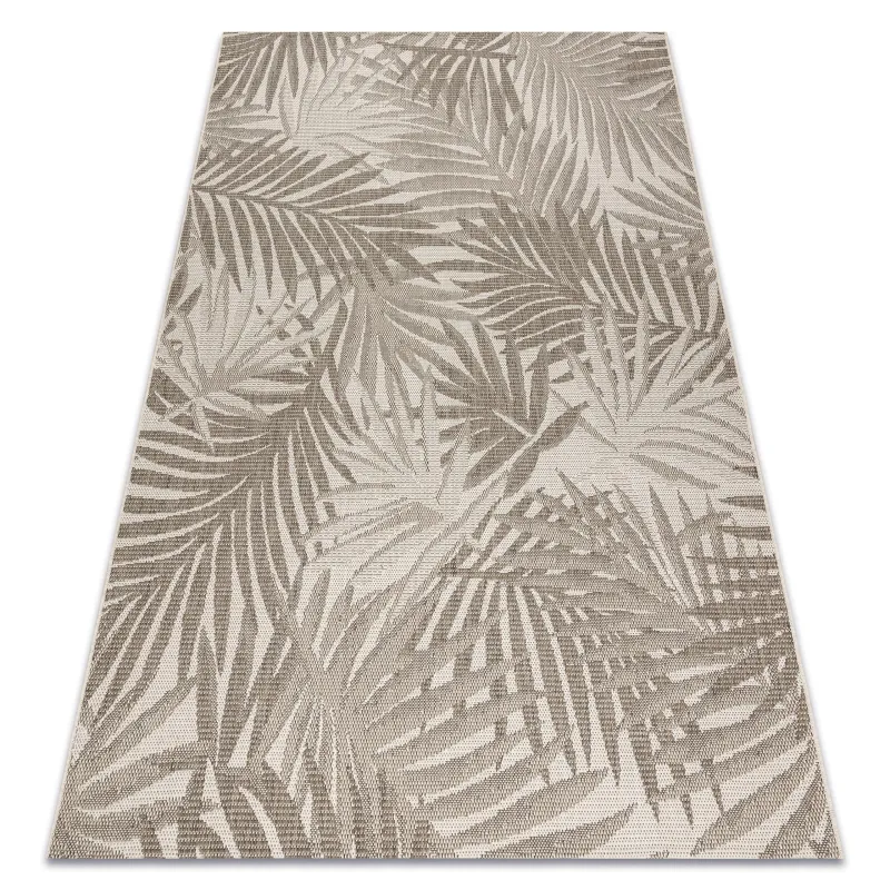 Sisal rope rug FLOORLUX 20504 in champagne and dark grey colors, natural material
