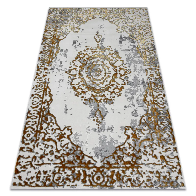 ALLURE 1961 Ornamental Rug, stylish gold and white, modern design