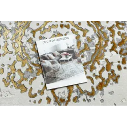 Stylish ALLURE 1961 rug, elegant gold and white ornament