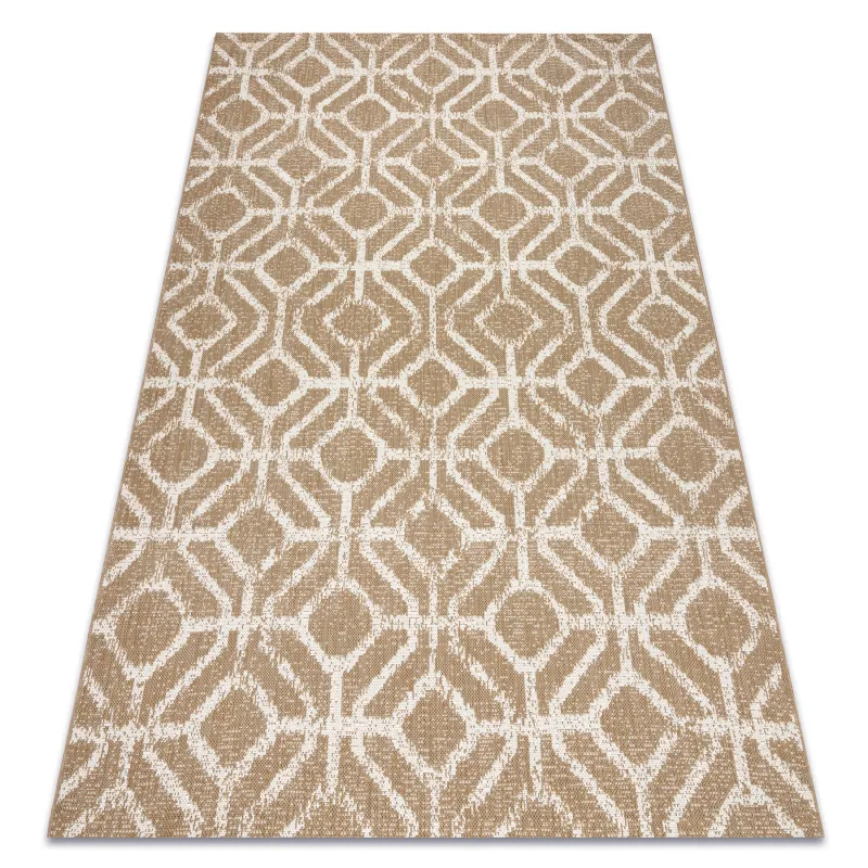 FLAT Sisal Geometric Diamond Rug Beige