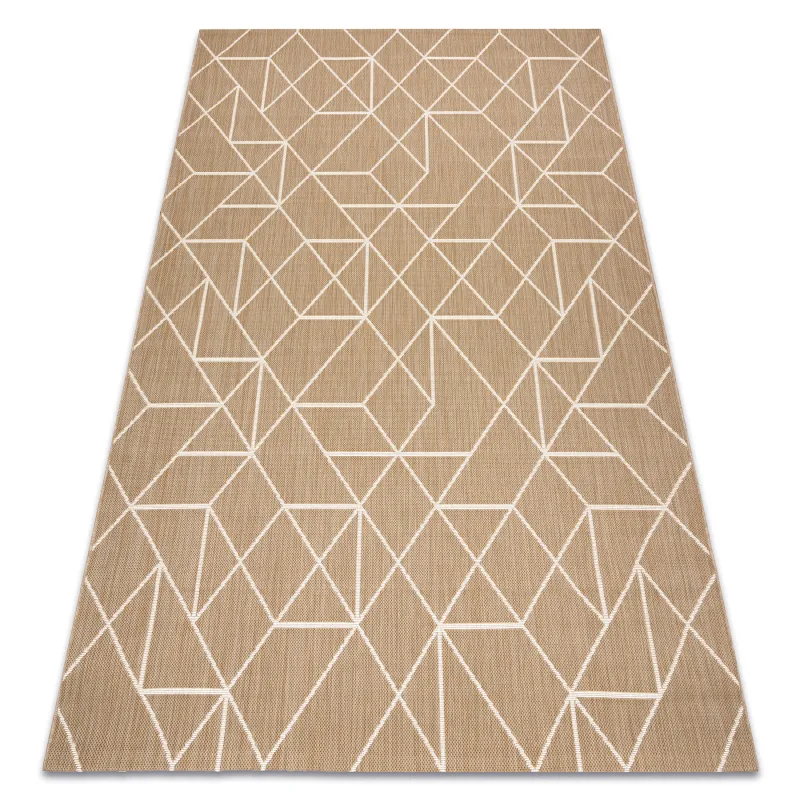 FLAT Sisal Geometric Rug Natural Beige