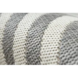 FLAT Sisal Geometric Circles Stripes Rug Gray