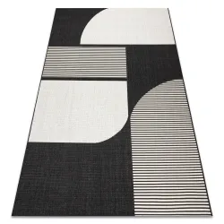 FLAT SISAL ROPE RUG 49384690 ABSTRACTION cream / black