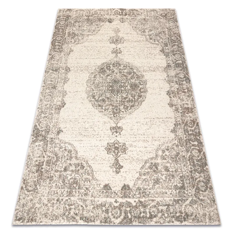 ABBY Wool Rug 486.24.LA110 in classic grey and blue ornament design
