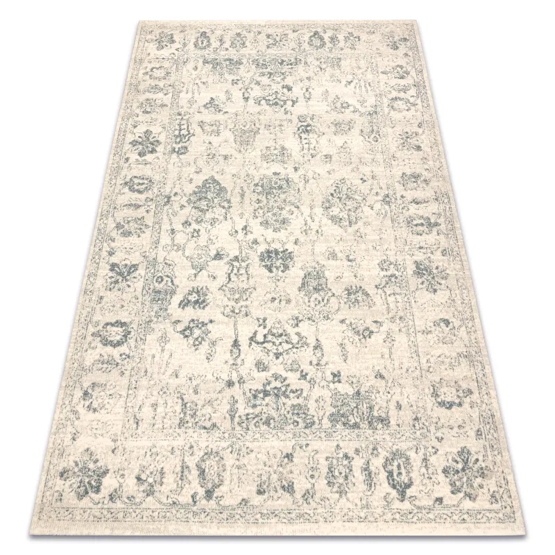 ABBY wool rug in classic beige and green with OSTA ornament