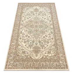 SOHO Wool Rug Beige Floral Rosette Pattern