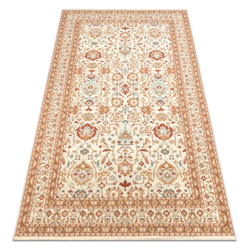 SOHO wool rug 477.26.LA100 in natural beige and terracotta with elegant ornament
